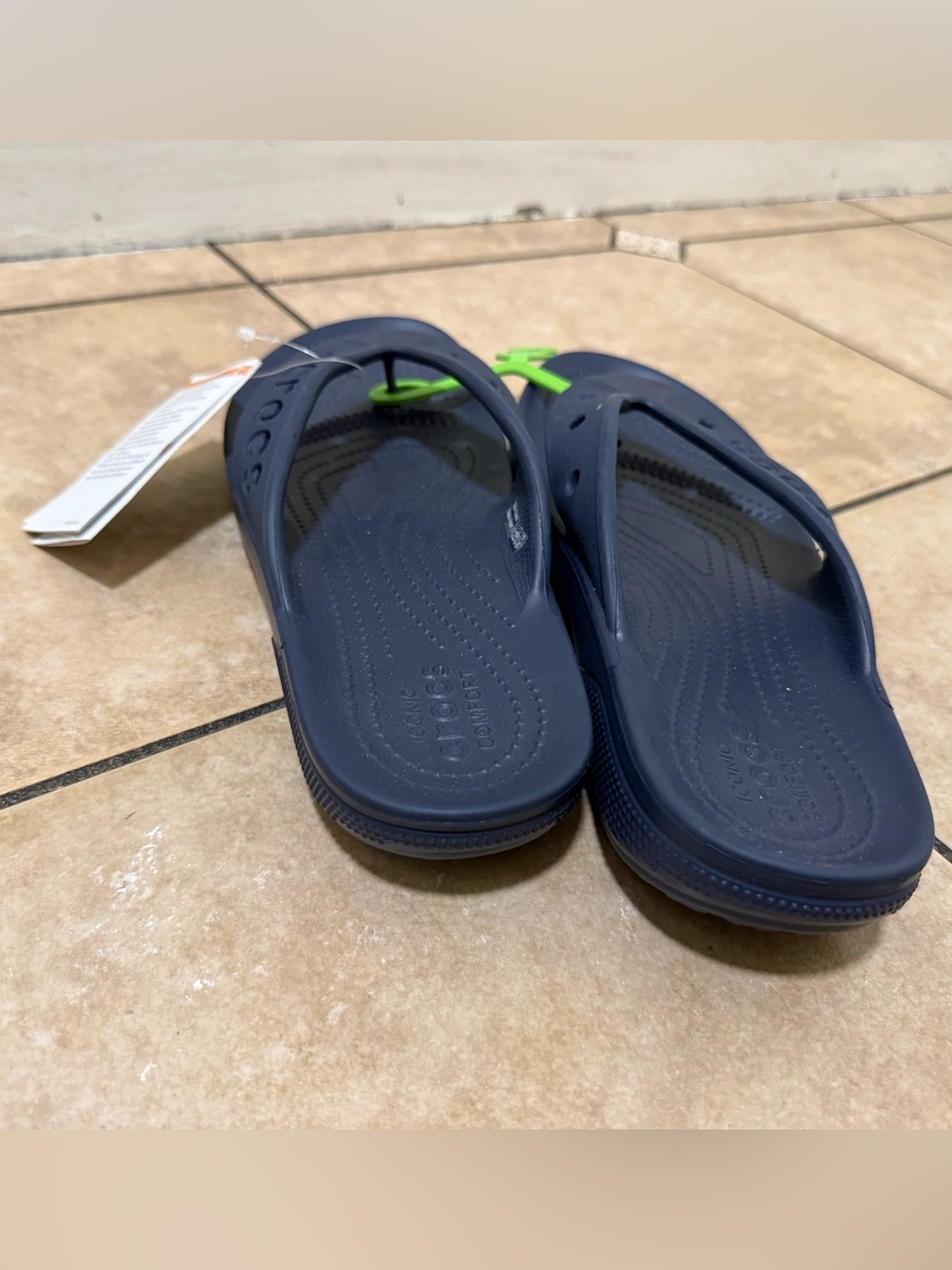 Women’s CROCS Navy Flip Flop Sandals - Picture 2 of 6